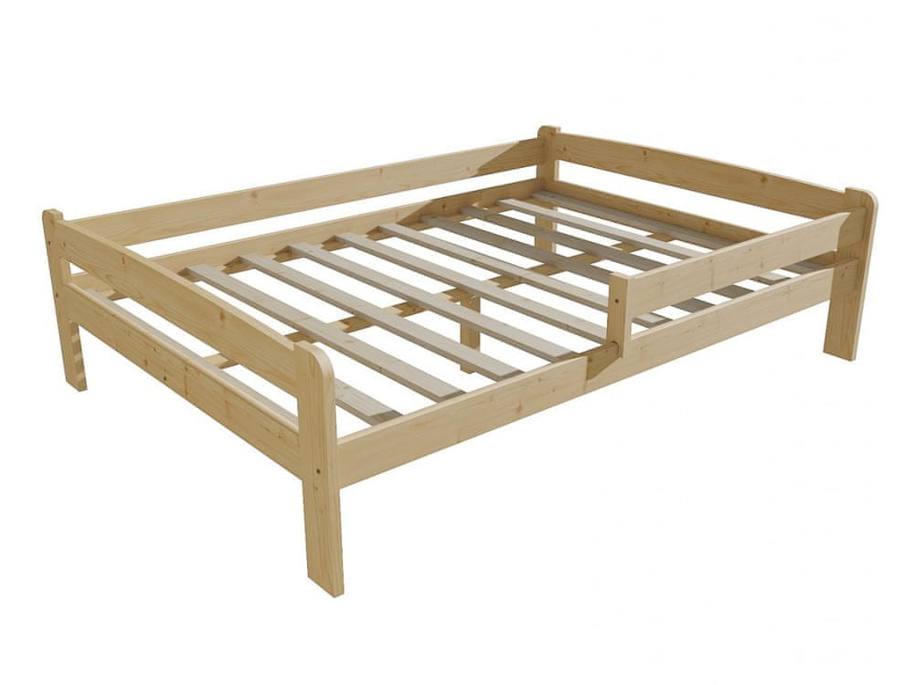 eoshop Detská posteľ so zábranou VMK009C KIDS (Rozmer: 140 x 200 cm, Farba dreva: bezfarebný lak)